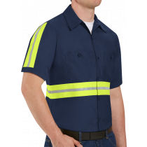 Enhanced Vis Navy Short Sleeve Work Shirt